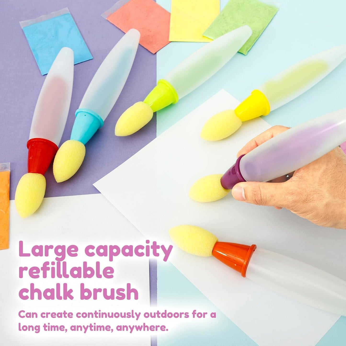🌈Sidewalk Chalk Paint Brush Set – Just Add Water & Create Instantly!