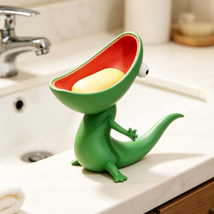 🔥HOT SALE 49% OFF 🔥 Cute big-mouthed lizard soap dish, fun resin/3D-printed lizard sink stand
