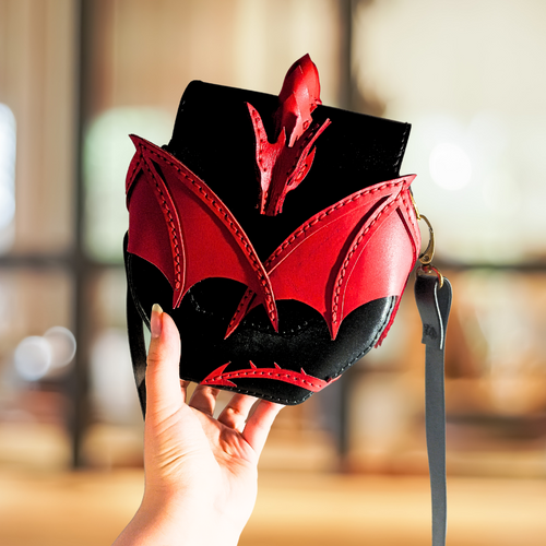 Handmade Leather Dragon  Hunter Bag