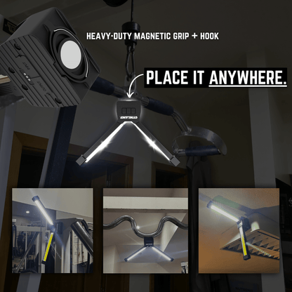 Gym Lamp for Posing, Gym Light Posing Lights for Bodybuilding, Portable Magnet LED Flashlight with 7th Gear Dimming & 180 Degree Folding USB Rechargeable Gym Lighting