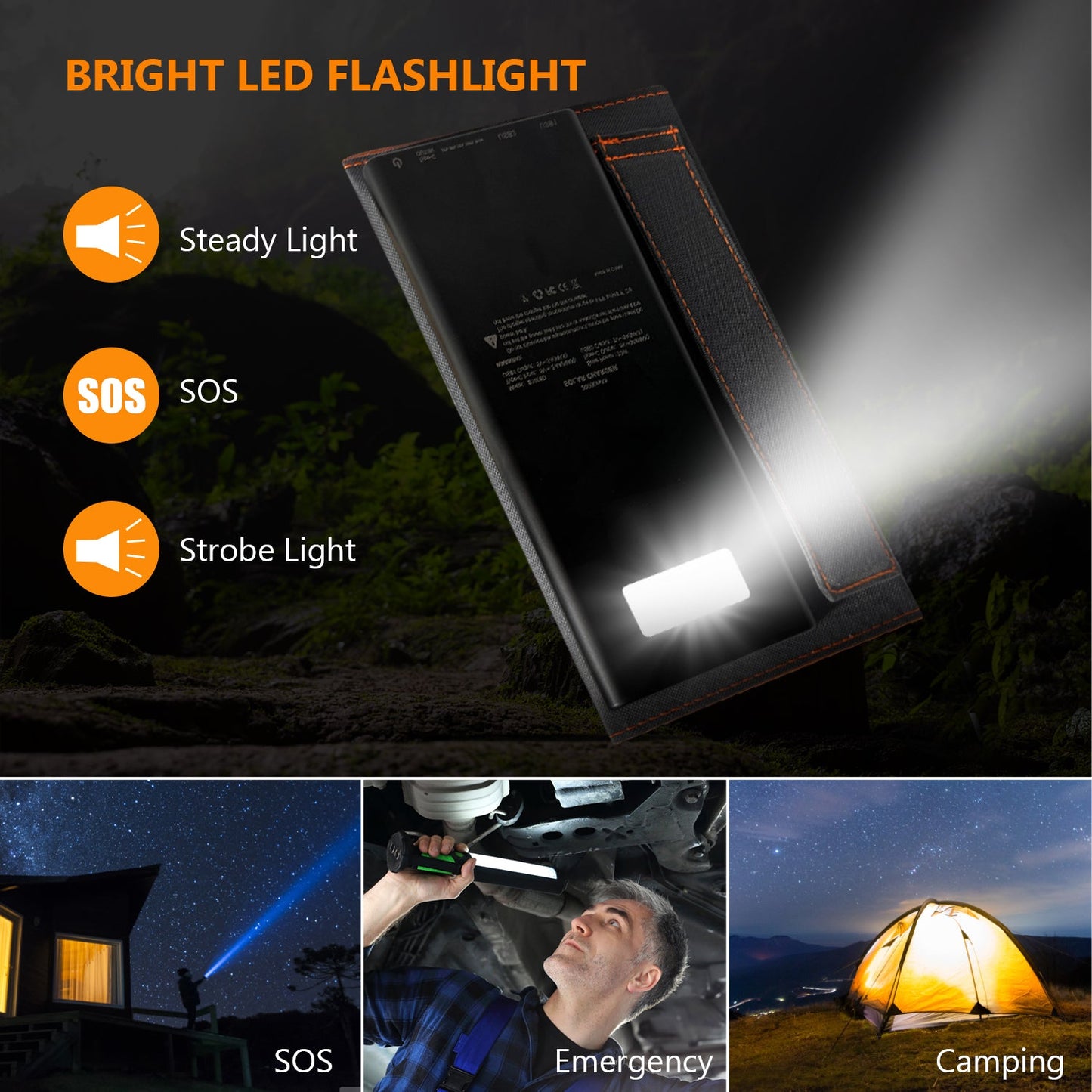 🔥HOT SALE 49% OFF🔥 Solar Power Bank – Portable Charger, Ideal for Camping Trips
