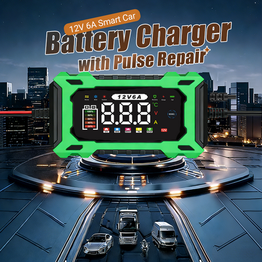 12V 6A Smart Car Battery Charger with Pulse Repair Function