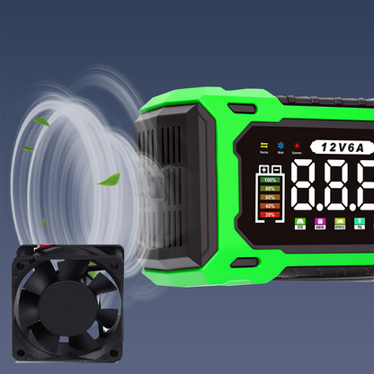 12V 6A Smart Car Battery Charger with Pulse Repair Function