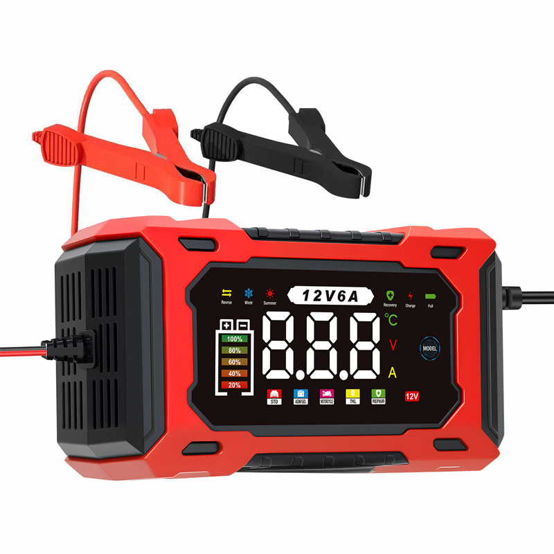 12V 6A Smart Car Battery Charger with Pulse Repair Function