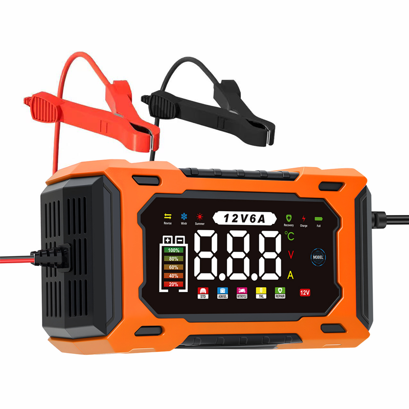 12V 6A Smart Car Battery Charger with Pulse Repair Function