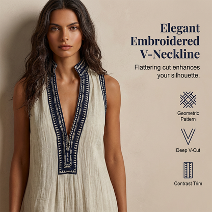 🌊Summer Hot Sale-60% Off!!🌿Women's Sleeveless V-Neck Wide-Leg Jumpsuit